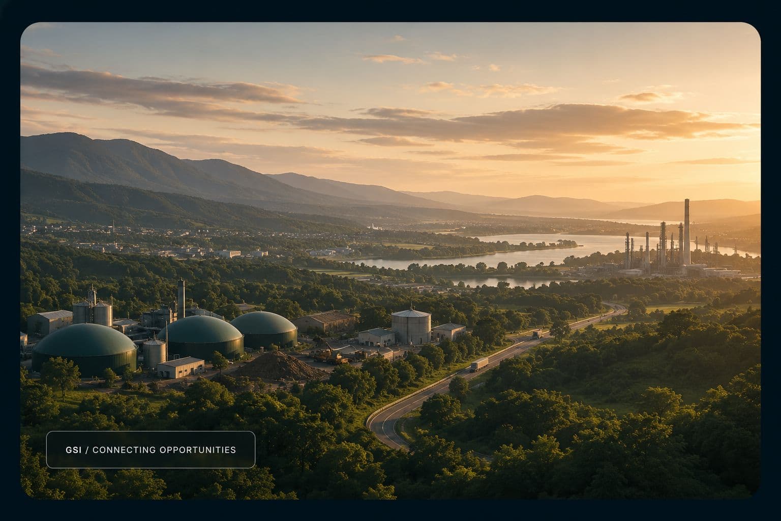 LNG receiving terminal and carrier — energy infrastructure representative of GSI's gas heritage